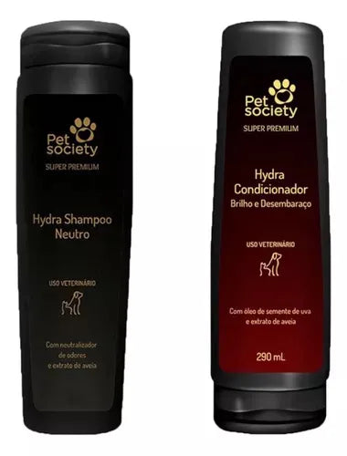 Kit Pet Society  Shampoo Neutro + Condicionador Brilho e Desembaraço