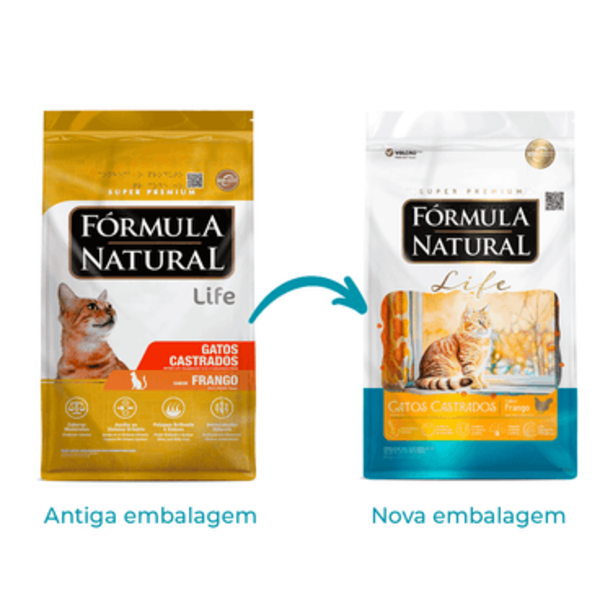 Ração Fórmula Natural Life Gatos Castrados Frango 1 kg