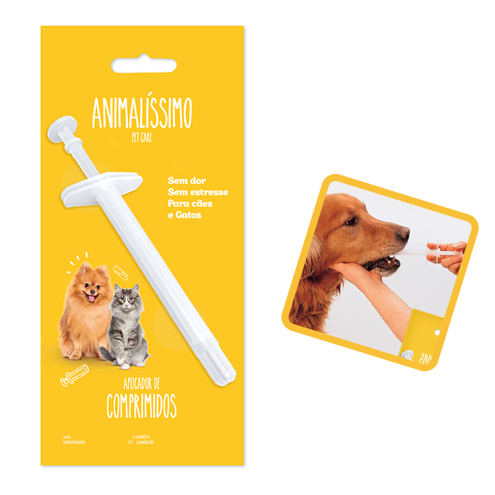 Aplicador De Comprimidos P/Cães e Gatos Animalíssimo