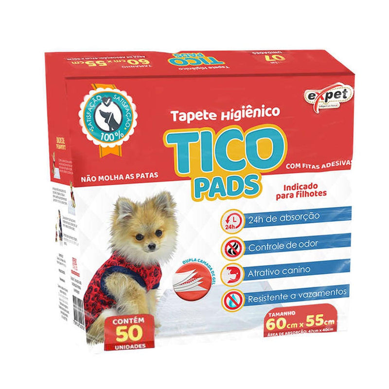 Tapete Higiênico Tico Pads 60x55cm C/50 Unidades