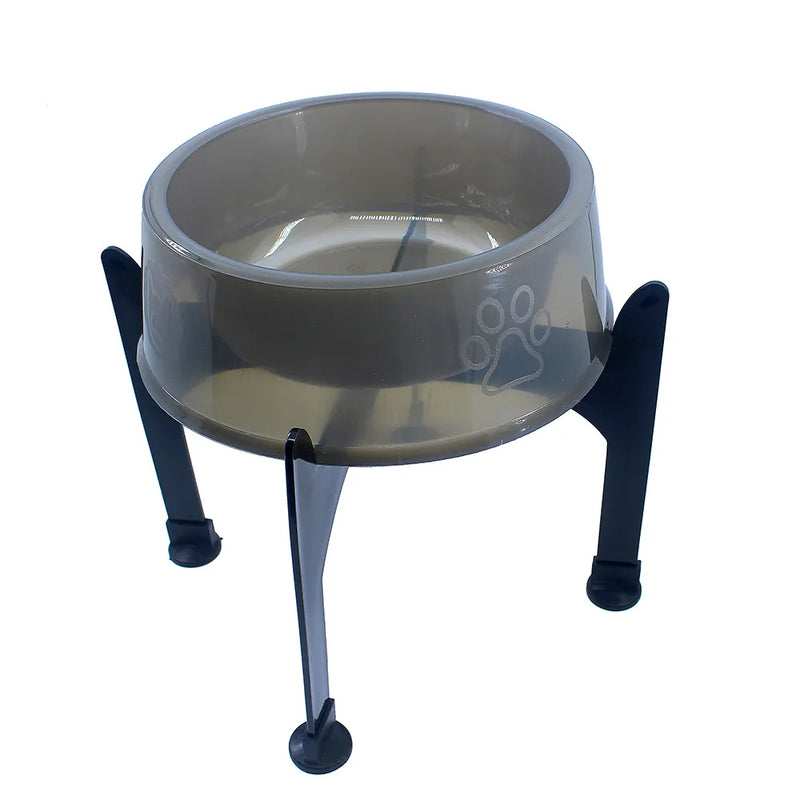 Comedouro Preto Elevado Alto - Com Suporte 750ml