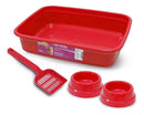 Kit Gato Bandeja Tradicional 4 Peças Vermelho Murano