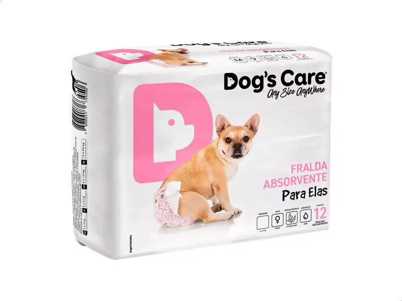 Fralda Higiênica Fêmea Dogs Care 12 unidades Tamanho M