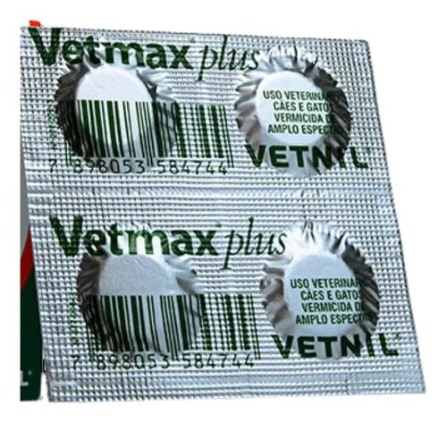 Vermifugo Vetmax plus Cartela com 4 Comprimidos