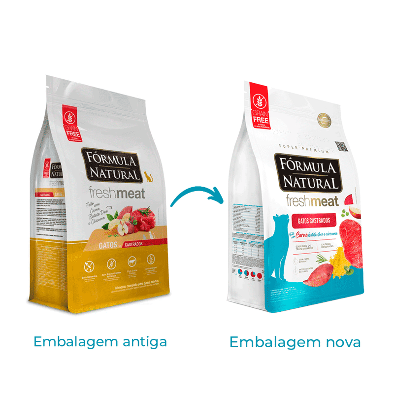 Ração Fórmula Natural Fresh Meat Gatos Castrados Carne 1kg