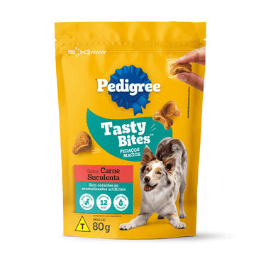 Petisco Pedigree Tasty Bites Cães Adultos Carne Suculenta 80g