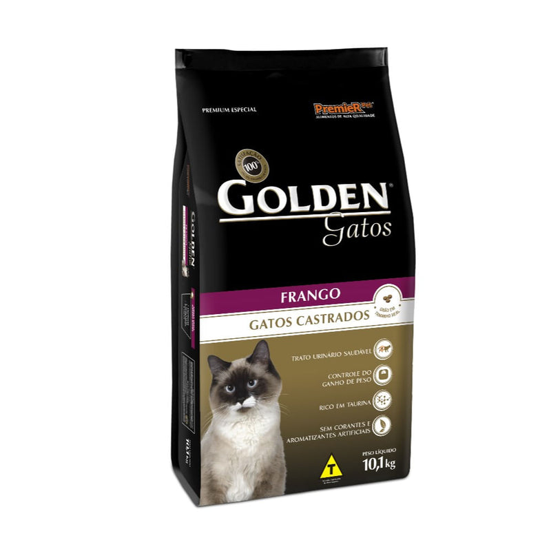 Ração Golden Gatos Castrados Frango 10,1kg
