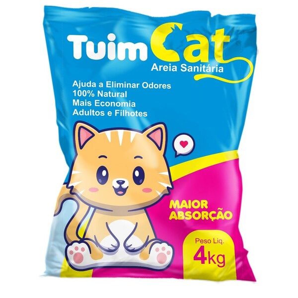 Areia Sanitária Higiênica para Gatos Tuim Cat 4kg