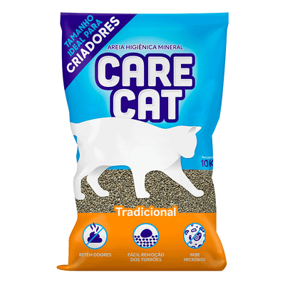 Areia Higiênica Care Cat Tradicional 10kg