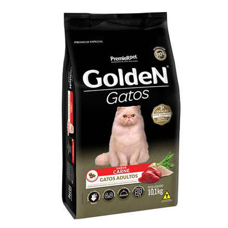 Ração Golden Gatos Adultos Sabor Carne 10,1kg