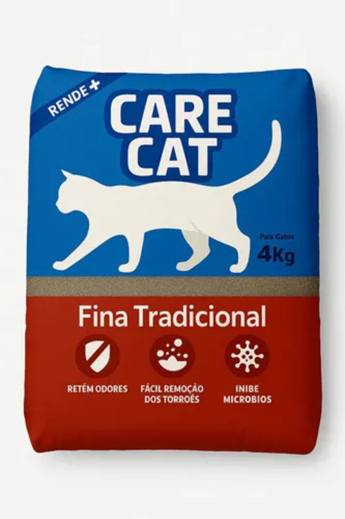 Areia Higiênica Care Cat Tradicional Fina 4kg