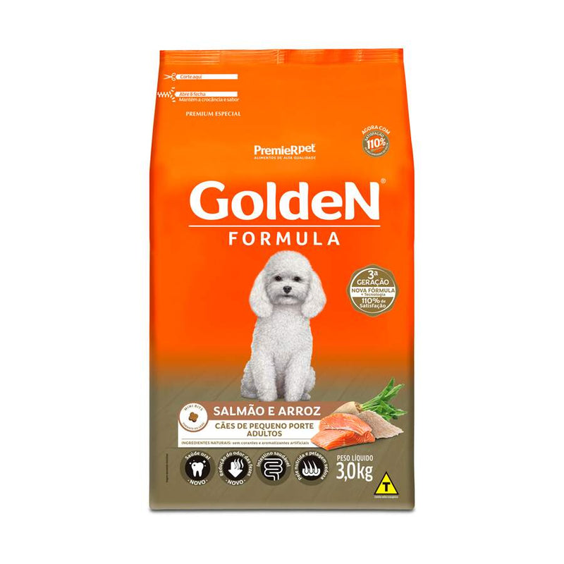 Ração Golden Fórmula Cães Adultos Porte Pequeno Salmão E Arroz 3kg