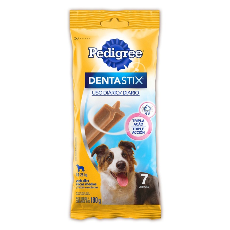 Pedigree Dentastix 180g Adultos Raças Médias 7 Unidades