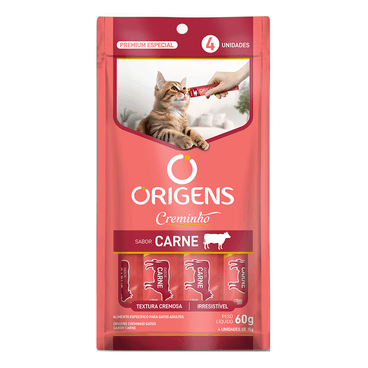 Petisco Origens para Gatos Creminho de Carne 60g