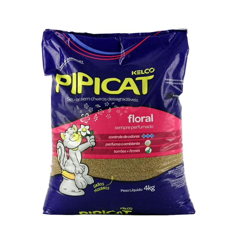 Areia Higiênica Pipicat Perfumada Floral 12Kg
