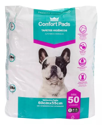 Tapete Higienico Confort Pads 60x55cm C/50 Unidades