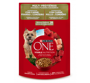 Sachê One Cães Multi Proteínas Carne, Frango e Cordeiro 85g