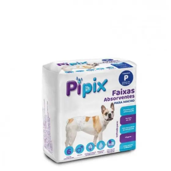 Fralda descartavel higienica p/ cães Macho Pipix tam P