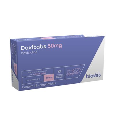 Doxitabs 50mg Antimicrobiano Biovet 14 Comprimidos