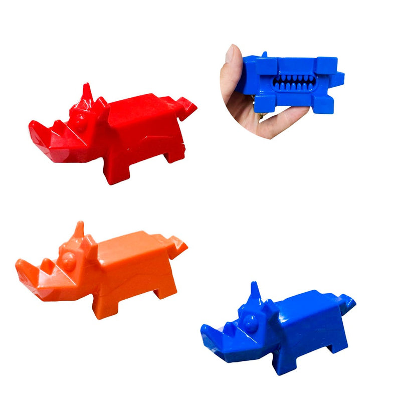 Brinquedo Mordedor Pet Rinoceronte - 3D Porta Petiscos Cores Variadas