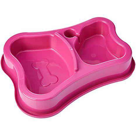 Comedouro Duplo Anti-Formiga P/Garrafa Pet Cães E Gatos Rosa