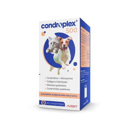Condroplex 500 Para Cães e Gatos Com 60 Comprimidos